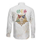 Order Of The Eastern Star Long Sleeve Button Shirt OES Elegant Floral Line Art Fraternal Symbolism