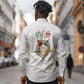 Order Of The Eastern Star Long Sleeve Button Shirt OES Elegant Floral Line Art Fraternal Symbolism