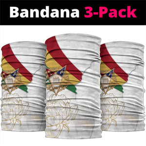 Order Of The Eastern Star Neck Gaiter OES Elegant Floral Line Art Fraternal Symbolism