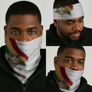 Order Of The Eastern Star Neck Gaiter OES Elegant Floral Line Art Fraternal Symbolism