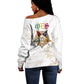 Order Of The Eastern Star Off Shoulder Sweater OES Elegant Floral Line Art Fraternal Symbolism
