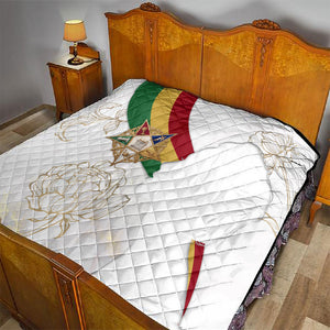 Order Of The Eastern Star Quilt OES Elegant Floral Line Art Fraternal Symbolism