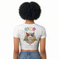 Order Of The Eastern Star Raglan Cropped T shirt OES Elegant Floral Line Art Fraternal Symbolism
