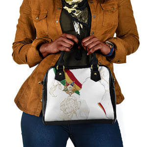 Order Of The Eastern Star Shoulder Handbag OES Elegant Floral Line Art Fraternal Symbolism