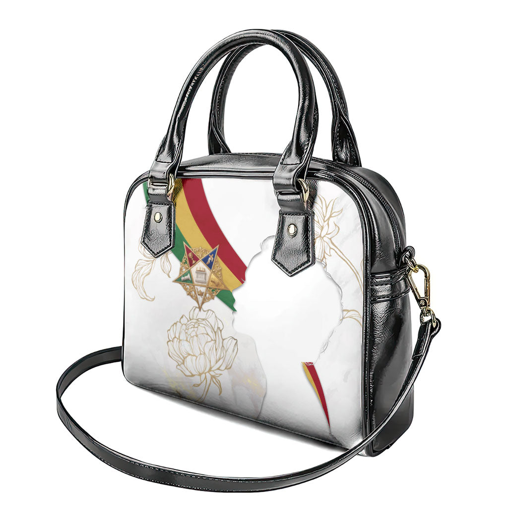 Order Of The Eastern Star Shoulder Handbag OES Elegant Floral Line Art Fraternal Symbolism