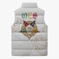 Order Of The Eastern Star Sleeveless Puffer Jacket OES Elegant Floral Line Art Fraternal Symbolism