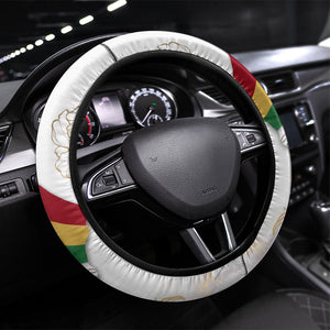 Order Of The Eastern Star Steering Wheel Cover OES Elegant Floral Line Art Fraternal Symbolism
