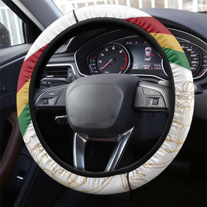 Order Of The Eastern Star Steering Wheel Cover OES Elegant Floral Line Art Fraternal Symbolism