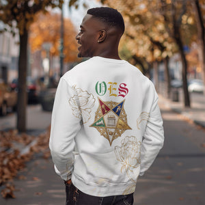 Order Of The Eastern Star Sweatshirt OES Elegant Floral Line Art Fraternal Symbolism
