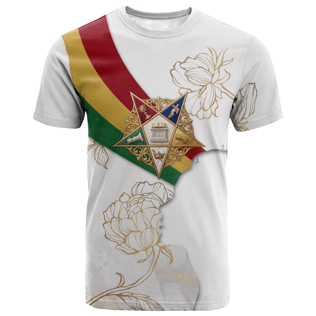 Order Of The Eastern Star T shirt OES Elegant Floral Line Art Fraternal Symbolism