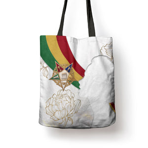 Order Of The Eastern Star Tote Bag OES Elegant Floral Line Art Fraternal Symbolism