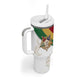 Order Of The Eastern Star Tumbler With Handle OES Elegant Floral Line Art Fraternal Symbolism