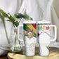 Order Of The Eastern Star Tumbler With Handle OES Elegant Floral Line Art Fraternal Symbolism