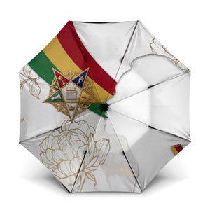 Order Of The Eastern Star Umbrella OES Elegant Floral Line Art Fraternal Symbolism