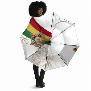 Order Of The Eastern Star Umbrella OES Elegant Floral Line Art Fraternal Symbolism