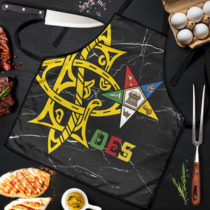 OES Order Of The Eastern Star Apron Five Pointed Star Emblem On Black Marble Texture