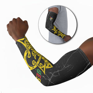 OES Order Of The Eastern Star Arm Sleeves Five Pointed Star Emblem On Black Marble Texture