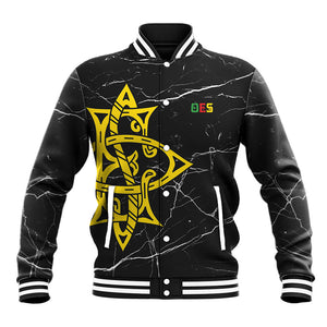 OES Order Of The Eastern Star Baseball Jacket Five Pointed Star Emblem On Black Marble Texture