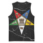 OES Order Of The Eastern Star Basketball Jersey Five Pointed Star Emblem On Black Marble Texture