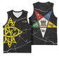 OES Order Of The Eastern Star Basketball Jersey Five Pointed Star Emblem On Black Marble Texture