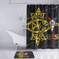 OES Order Of The Eastern Star Bathroom Set Five Pointed Star Emblem On Black Marble Texture