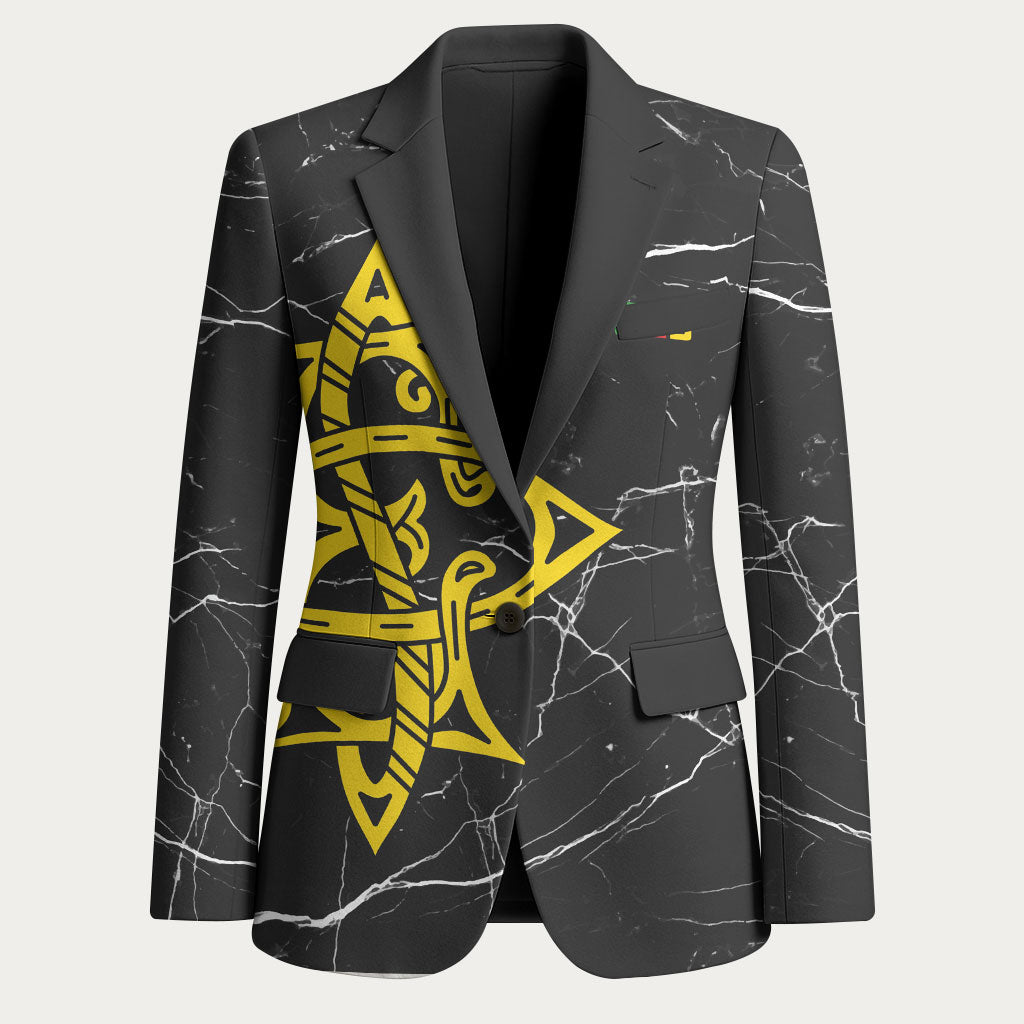 OES Order Of The Eastern Star Blazer Five Pointed Star Emblem On Black Marble Texture