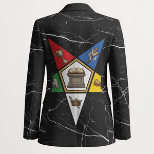 OES Order Of The Eastern Star Blazer Five Pointed Star Emblem On Black Marble Texture