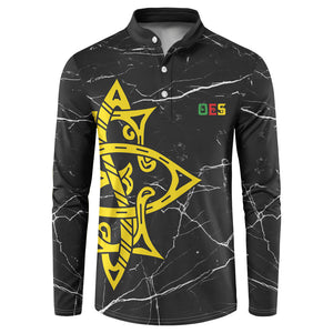 OES Order Of The Eastern Star Button Sweatshirt Five Pointed Star Emblem On Black Marble Texture