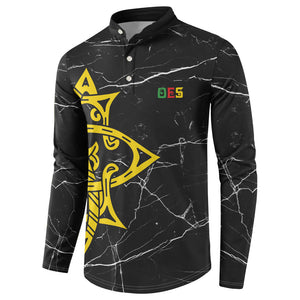 OES Order Of The Eastern Star Button Sweatshirt Five Pointed Star Emblem On Black Marble Texture