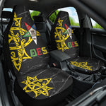 OES Order Of The Eastern Star Car Seat Cover Five Pointed Star Emblem On Black Marble Texture