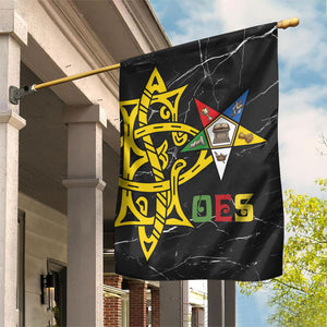 OES Order Of The Eastern Star Garden Flag Five Pointed Star Emblem On Black Marble Texture