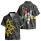 OES Order Of The Eastern Star Kid Hawaiian Shirt Five Pointed Star Emblem On Black Marble Texture
