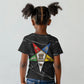 OES Order Of The Eastern Star Kid T shirt Five Pointed Star Emblem On Black Marble Texture
