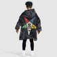 OES Order Of The Eastern Star Kid Wearable Blanket Hoodie Five Pointed Star Emblem On Black Marble Texture