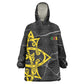 OES Order Of The Eastern Star Kid Wearable Blanket Hoodie Five Pointed Star Emblem On Black Marble Texture