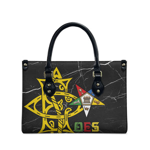 OES Order Of The Eastern Star Leather Bag Five Pointed Star Emblem On Black Marble Texture