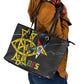 OES Order Of The Eastern Star Leather Tote Bag Five Pointed Star Emblem On Black Marble Texture