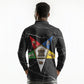 OES Order Of The Eastern Star Long Sleeve Polo Shirt Five Pointed Star Emblem On Black Marble Texture