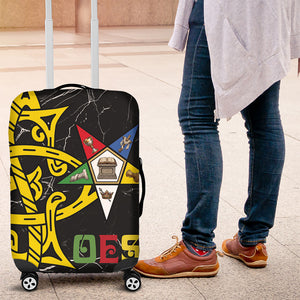 OES Order Of The Eastern Star Luggage Cover Five Pointed Star Emblem On Black Marble Texture