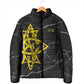 OES Order Of The Eastern Star Padded Jacket Five Pointed Star Emblem On Black Marble Texture
