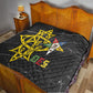 OES Order Of The Eastern Star Quilt Five Pointed Star Emblem On Black Marble Texture