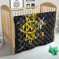 OES Order Of The Eastern Star Quilt Five Pointed Star Emblem On Black Marble Texture