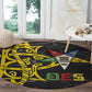 OES Order Of The Eastern Star Round Carpet Five Pointed Star Emblem On Black Marble Texture