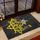 OES Order Of The Eastern Star Rubber Doormat Five Pointed Star Emblem On Black Marble Texture