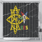 OES Order Of The Eastern Star Shower Curtain Five Pointed Star Emblem On Black Marble Texture
