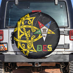 OES Order Of The Eastern Star Spare Tire Cover Five Pointed Star Emblem On Black Marble Texture