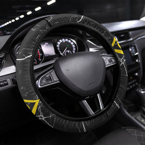 OES Order Of The Eastern Star Steering Wheel Cover Five Pointed Star Emblem On Black Marble Texture