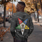 OES Order Of The Eastern Star Sweatshirt Five Pointed Star Emblem On Black Marble Texture