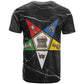 OES Order Of The Eastern Star T shirt Five Pointed Star Emblem On Black Marble Texture