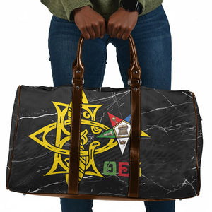 OES Order Of The Eastern Star Travel Bag Five Pointed Star Emblem On Black Marble Texture
